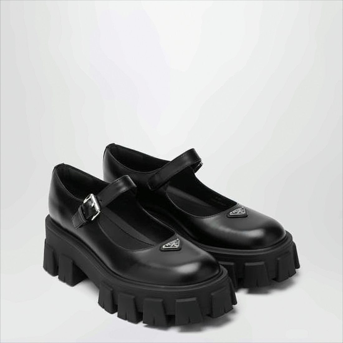 Black Sole Mary Jane Shoes