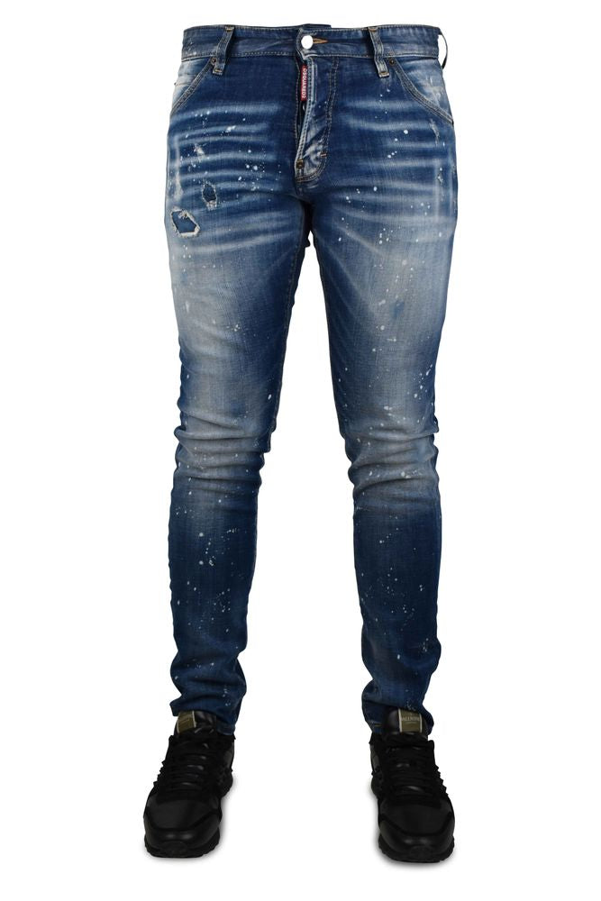 Slim-Fit Distressed Denim Jeans with Signature Details