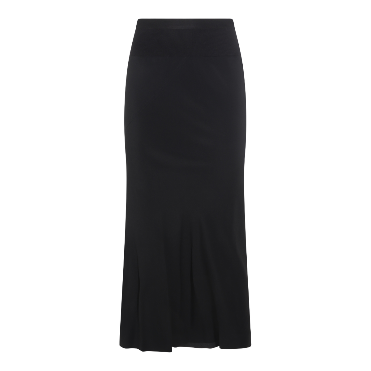 High-Waisted Asymmetrical Black Midi Skirt