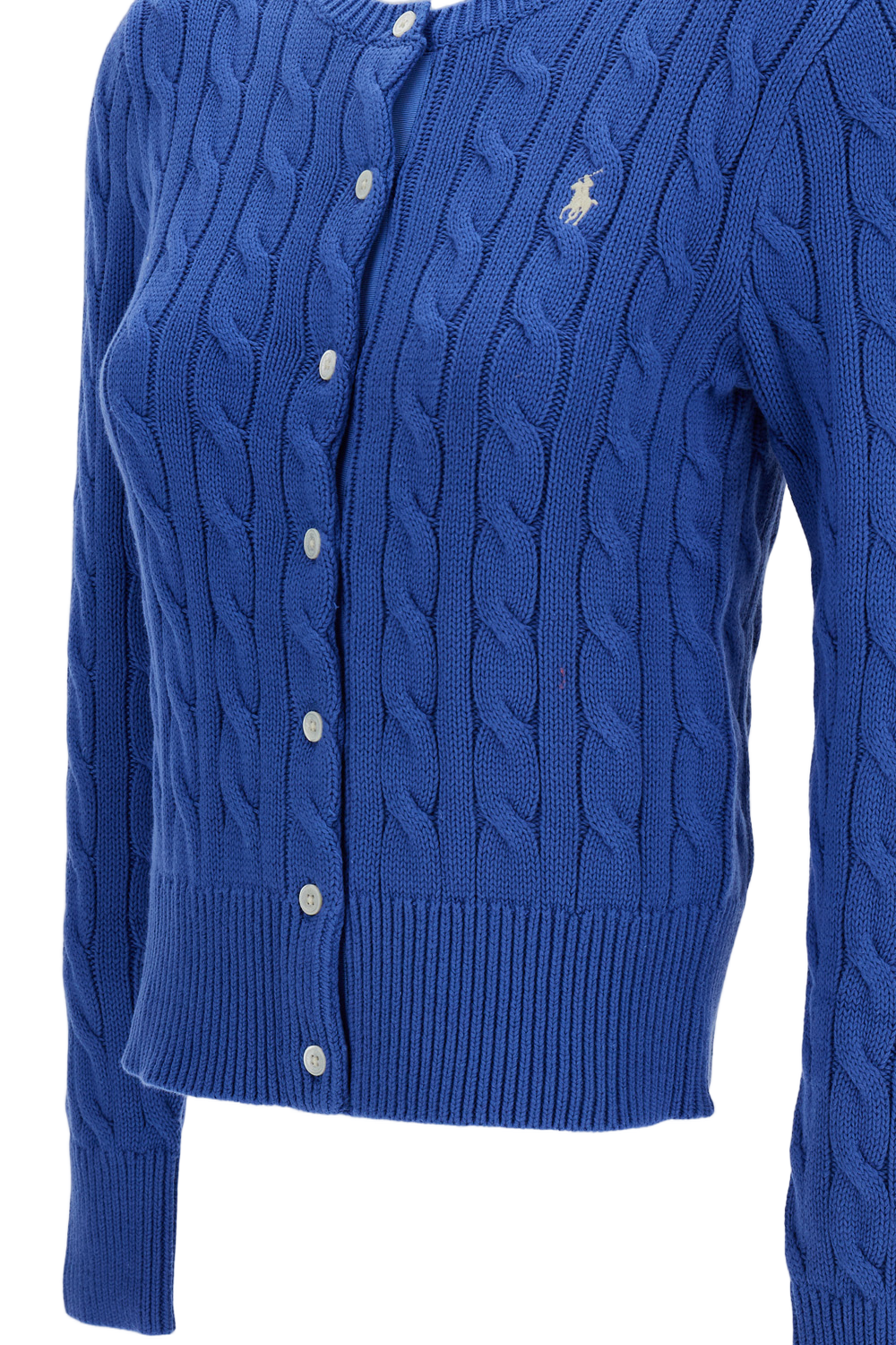 Fitted Cable Knit Cardigan With Button Closure