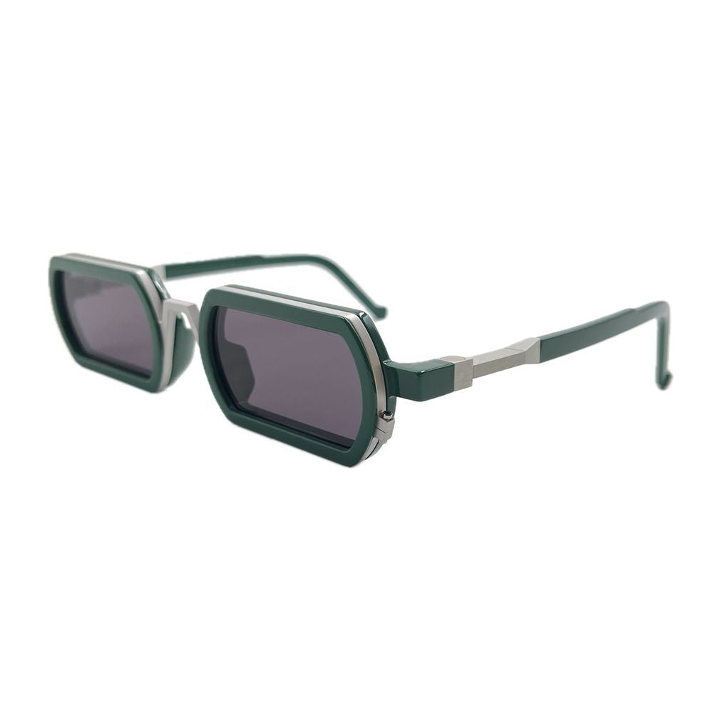 Wl0072 White Label Avant-Garde Rectangular Sunglasses In Glossy Green Bio-Acetate