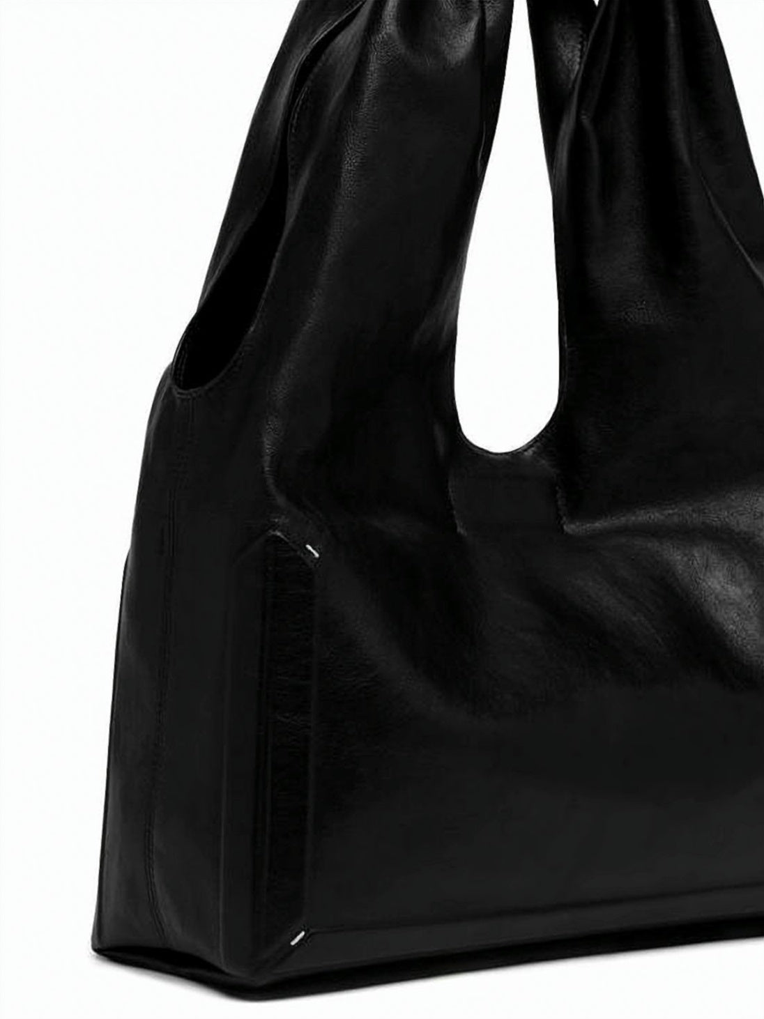 Slouchy Black Lambskin Shoulder Bag