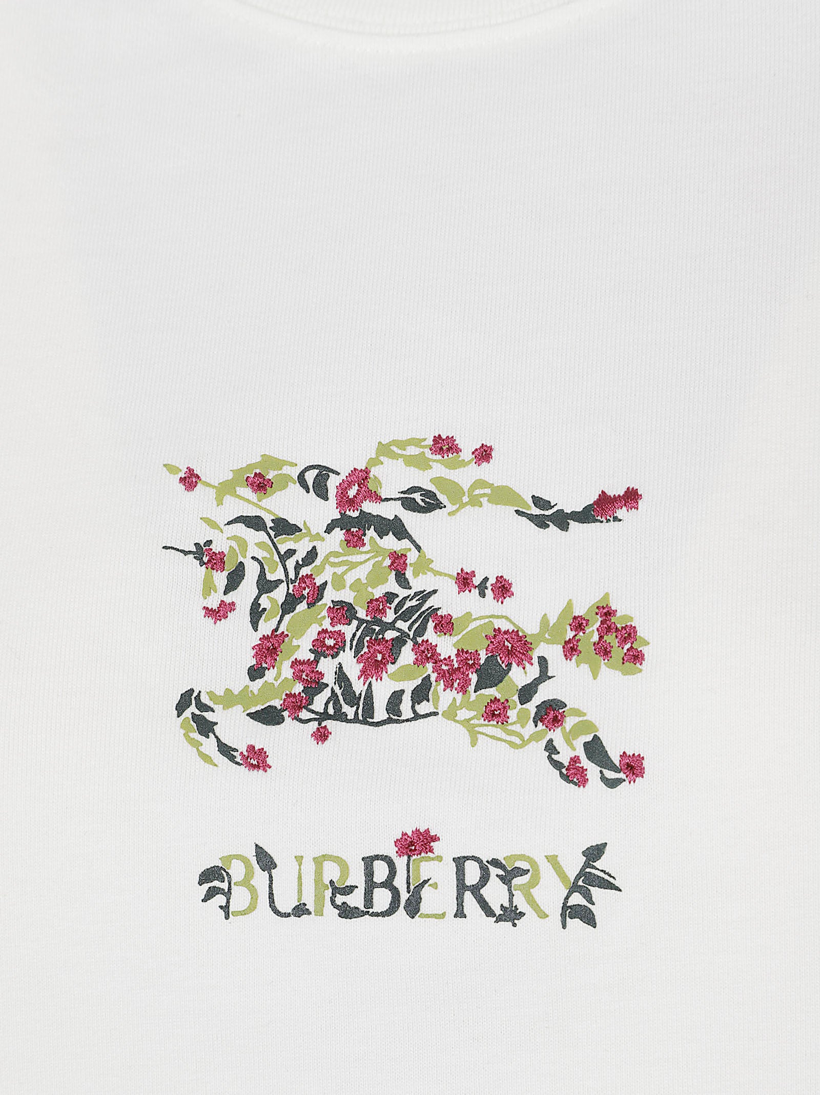 Floral Embroidered White Short-Sleeve T-Shirt