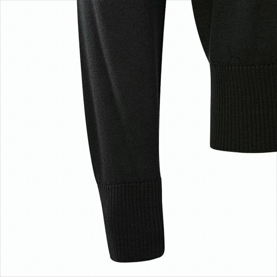 Classic Black Wool Sweater With Heart Emblem