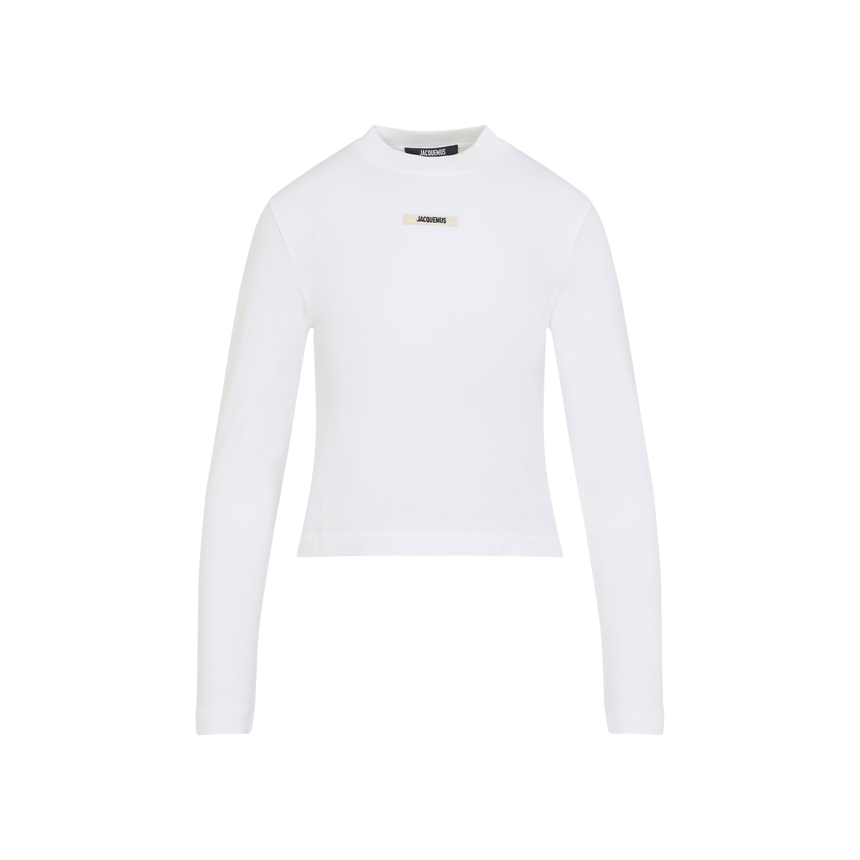 Fitted Long-Sleeve Top With High Neckline