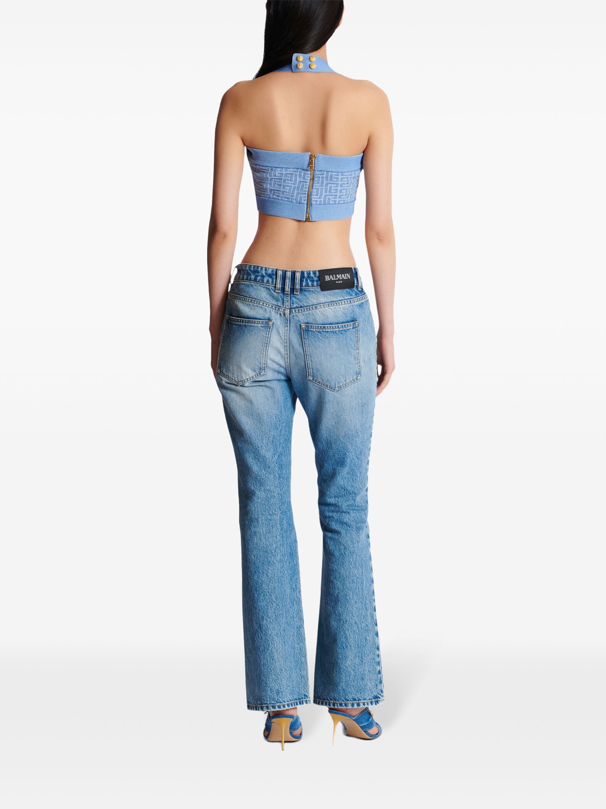 Blue Bra Top PB Monogram Top