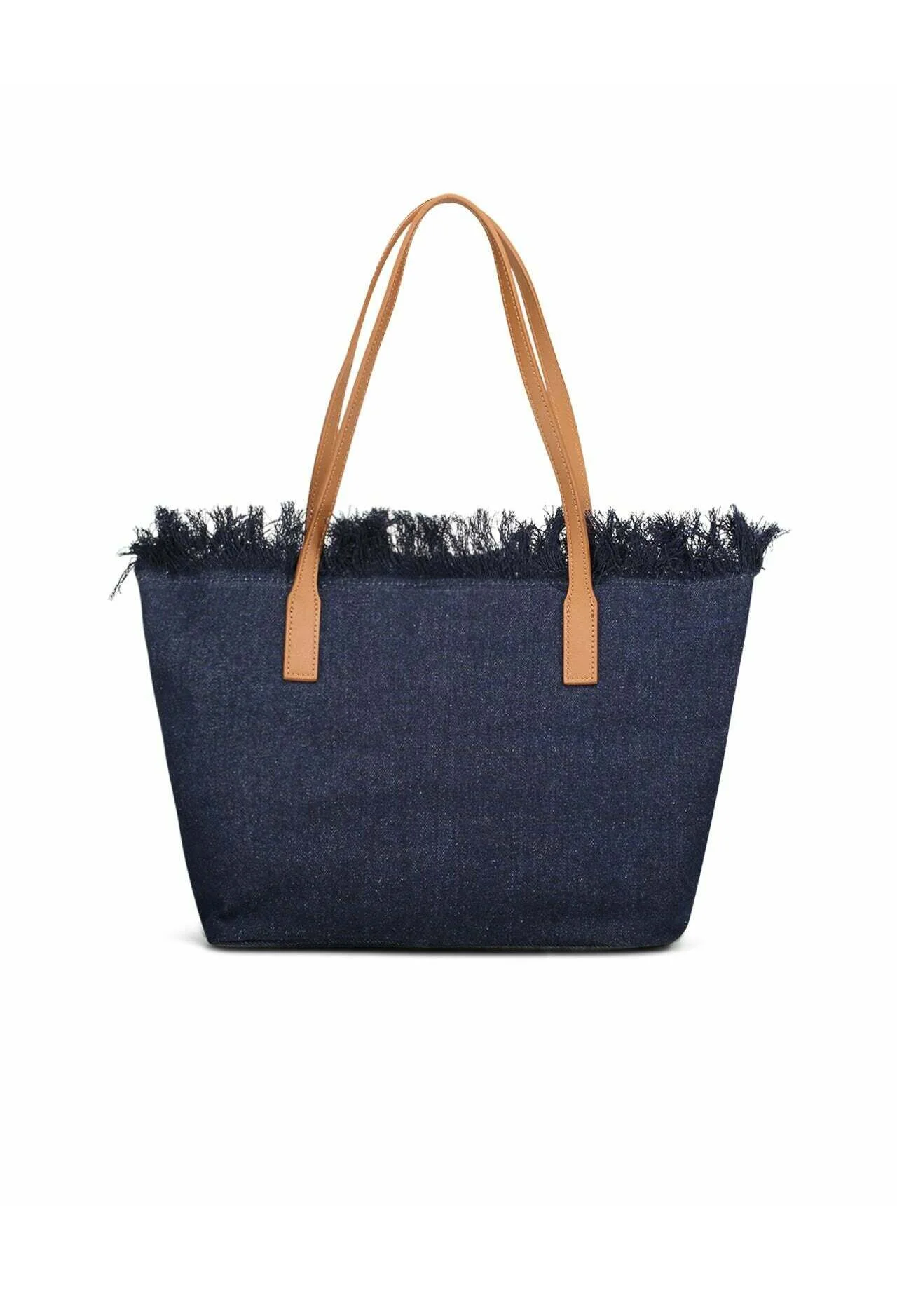 Spacious Tote Bag with Fringed Top