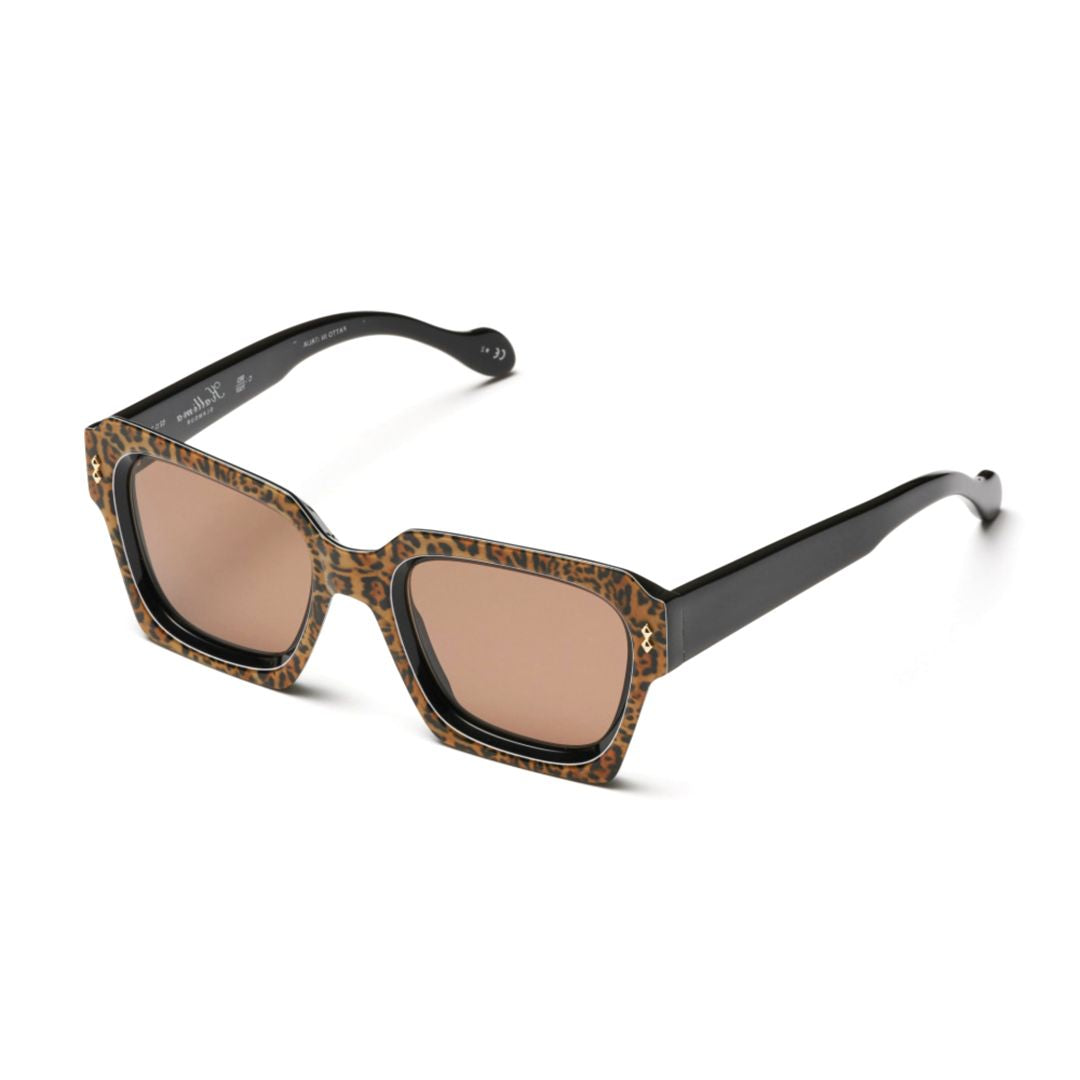 Kallima Glamour Bold Leopard Print Square Sunglasses