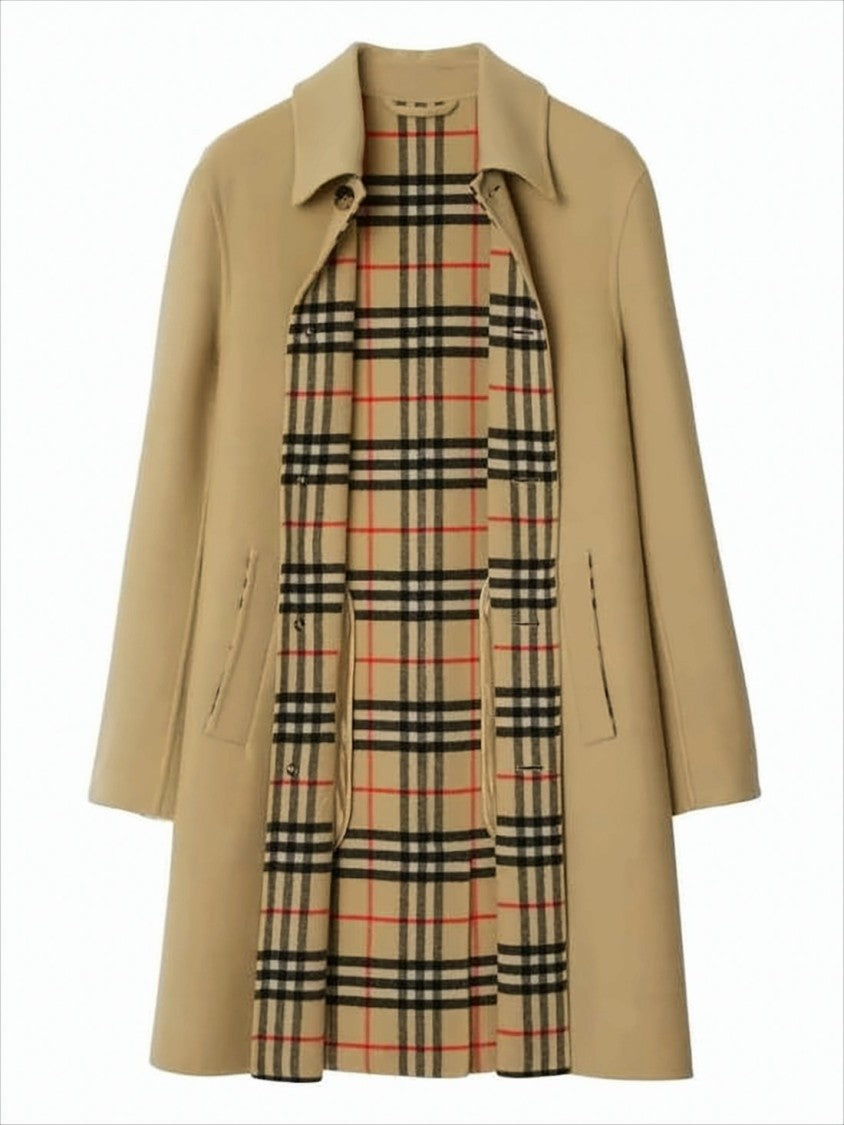 Mid-Length Brown Wool Coat