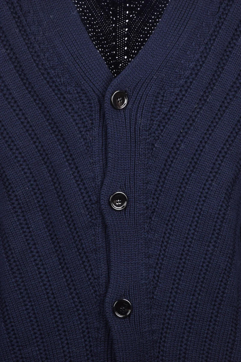 Button-Front Merino Wool Cardigan