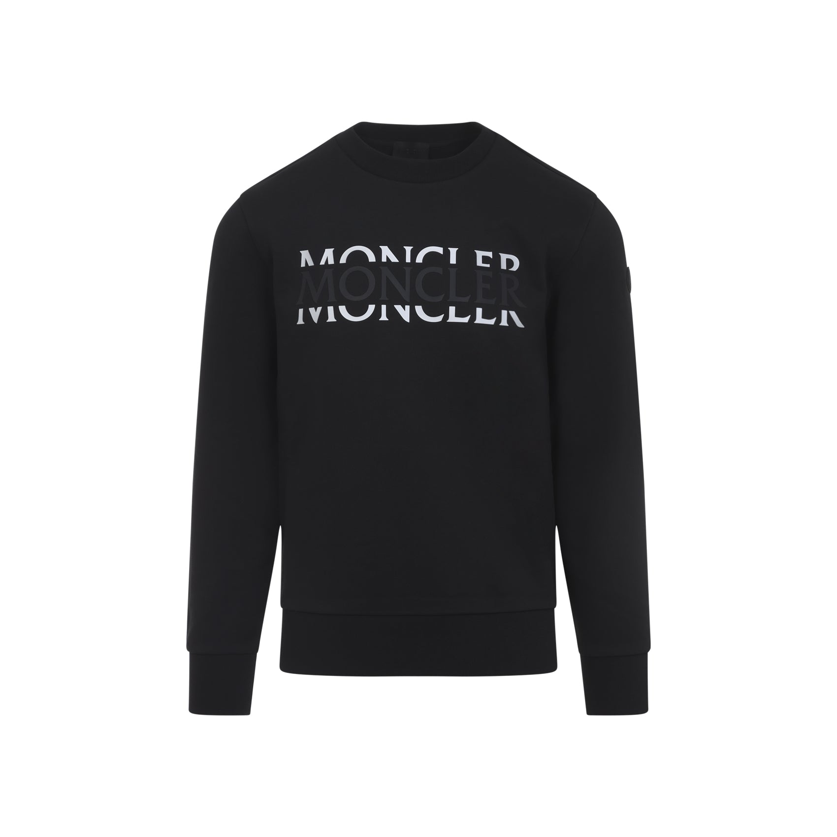 Layered Logo Print Black Long Sleeve Sweatshirt