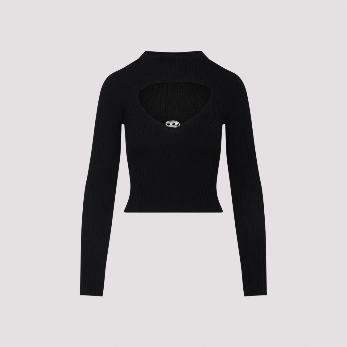 Long-Sleeved Fitted Wool Top