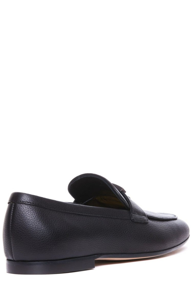 Textured Calf Leather Loafer with Silhouette