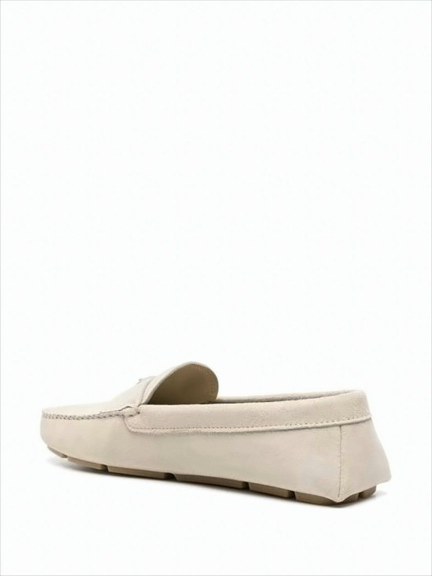 Suede Loafer with Minimalist Design and Rubber Grip Sole