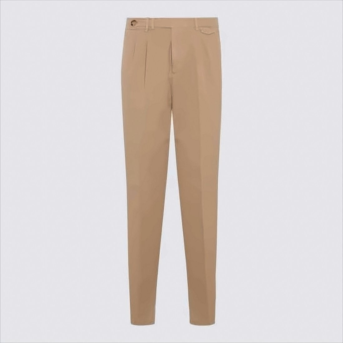 High-Waisted Straight Pants with Pleated Front