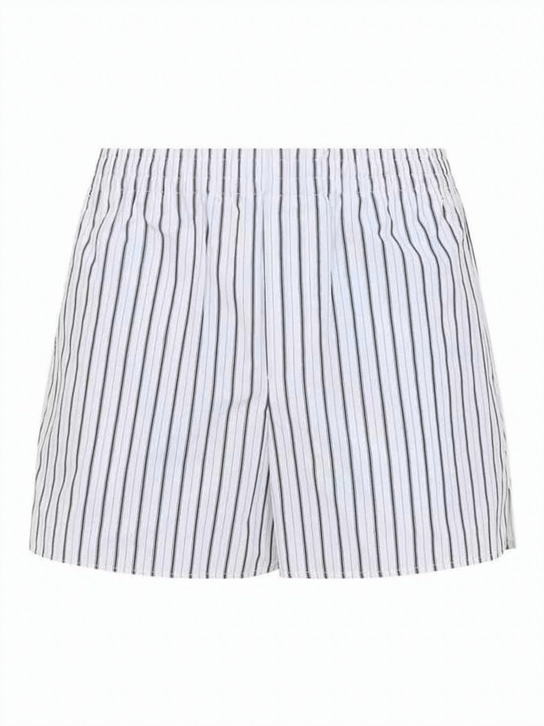 Vertical Striped Cotton Shorts