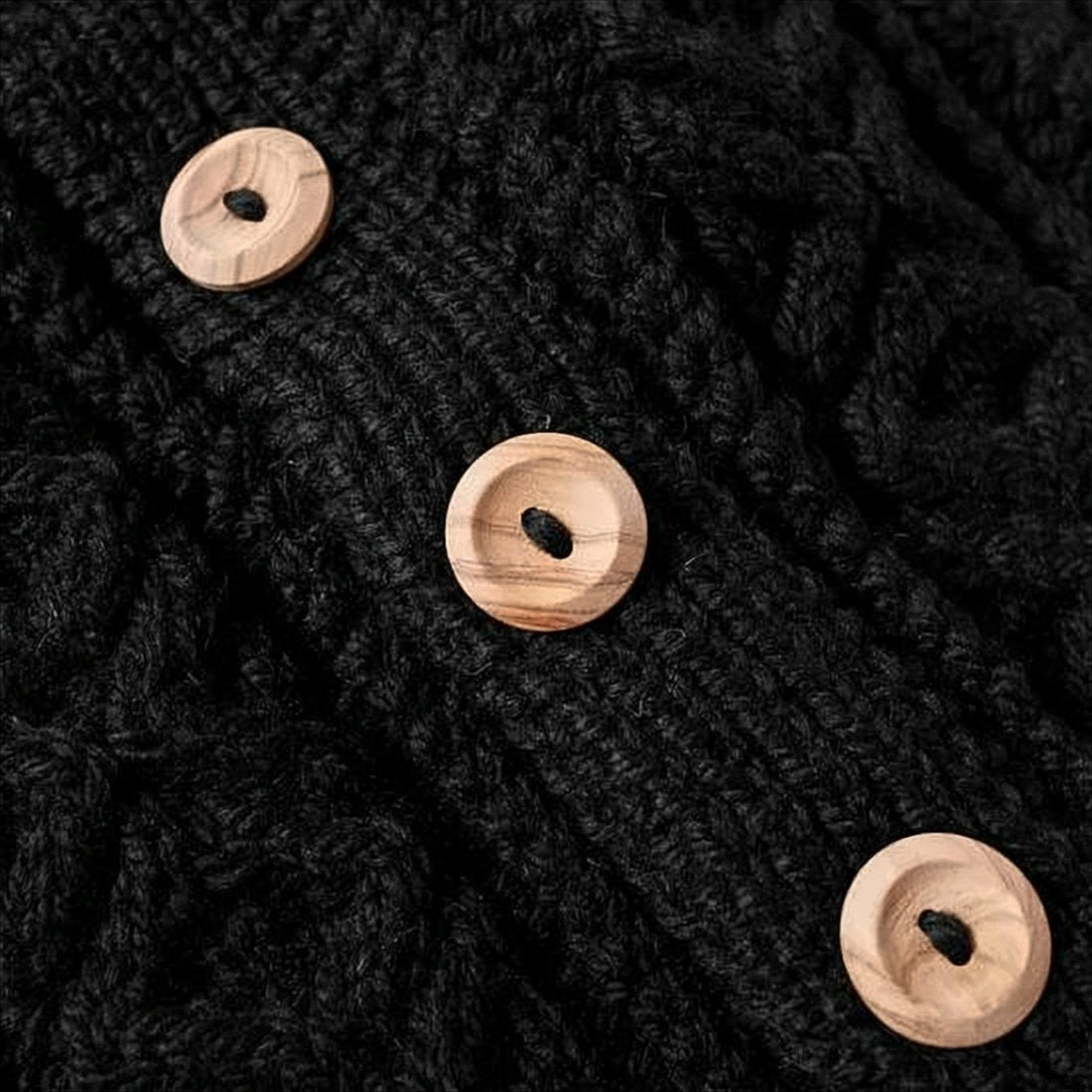 Textured Knit Cardigan With Cable Patterns And Classic Collar