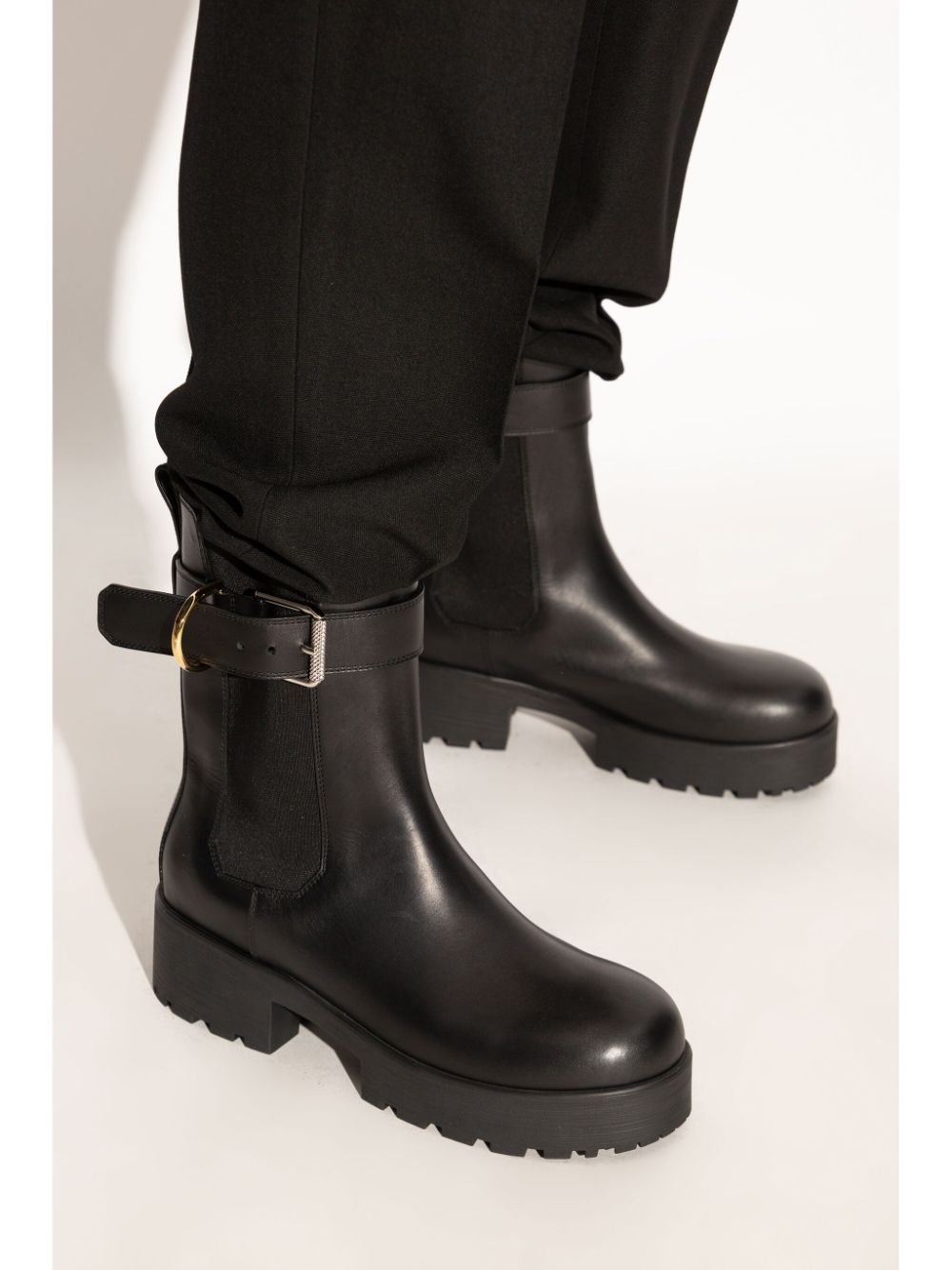 Black Calf Leather Boots