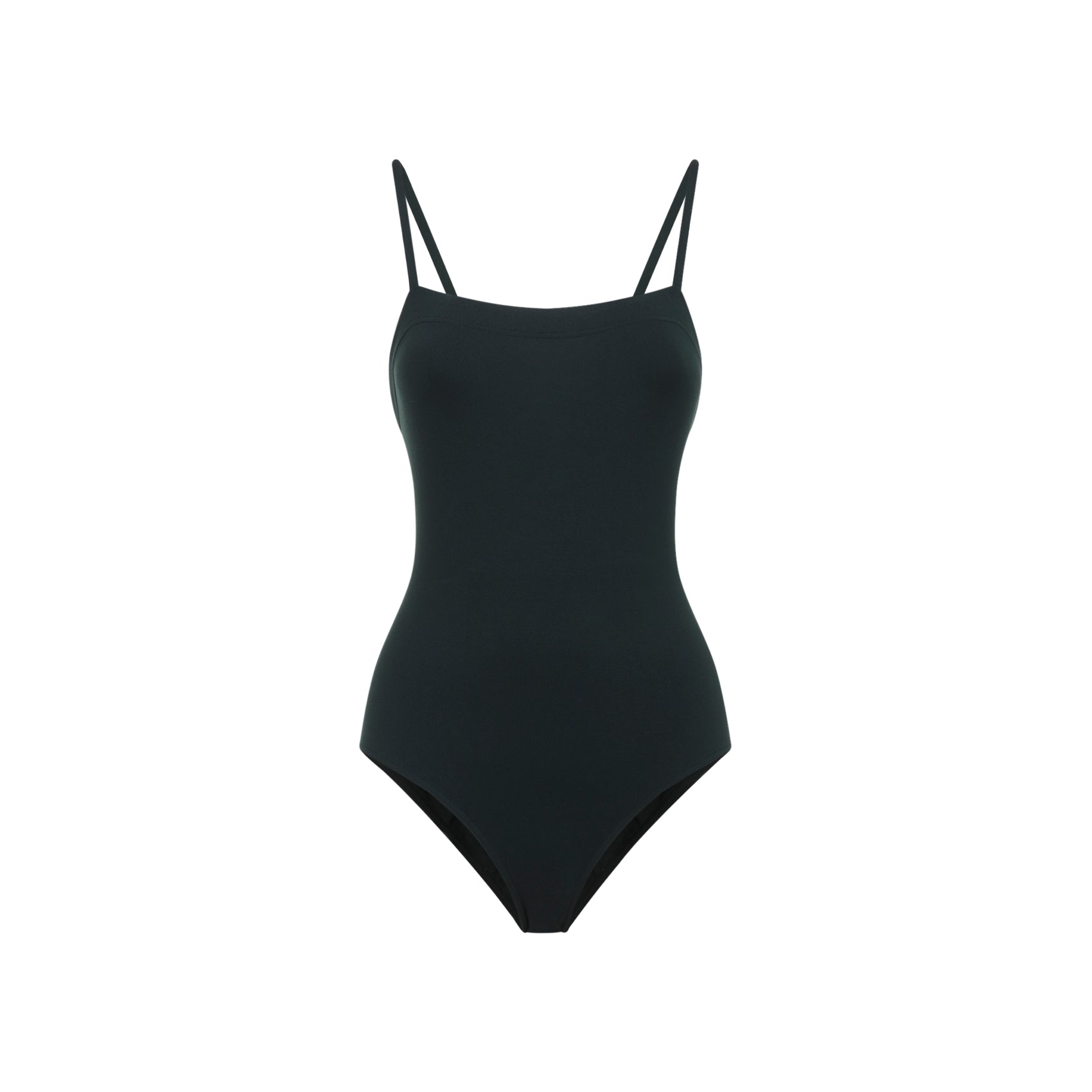 Scarabee One-Piece Swimsuit with Straight Neckline and Thin Straps