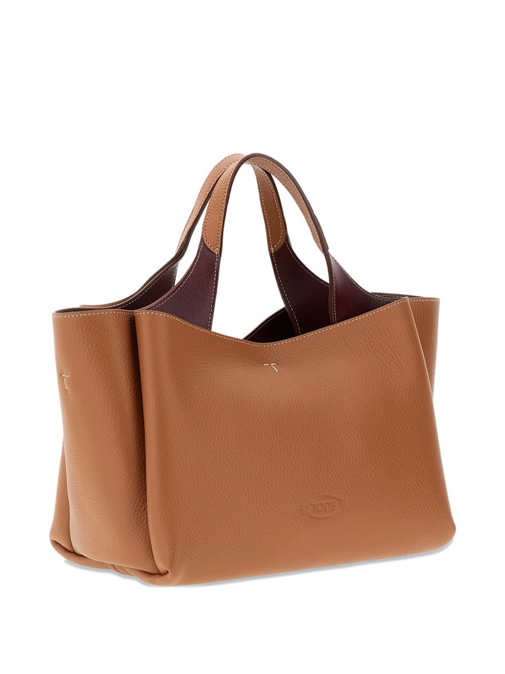 Textured Brown Leather Tote Bag
