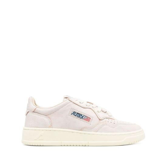 Smooth Leather Low-Top Sneakers with Textured Sole