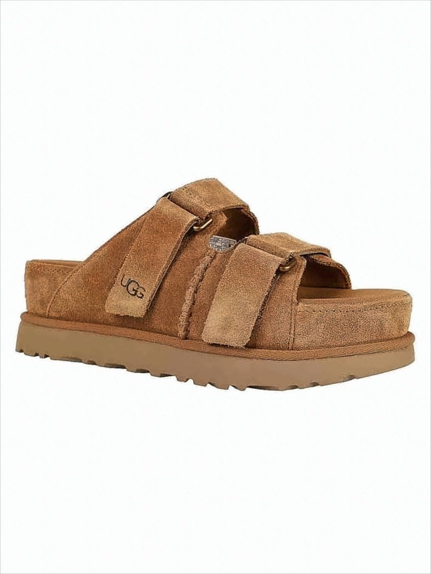 Suede Slip-On Mules with Adjustable Straps