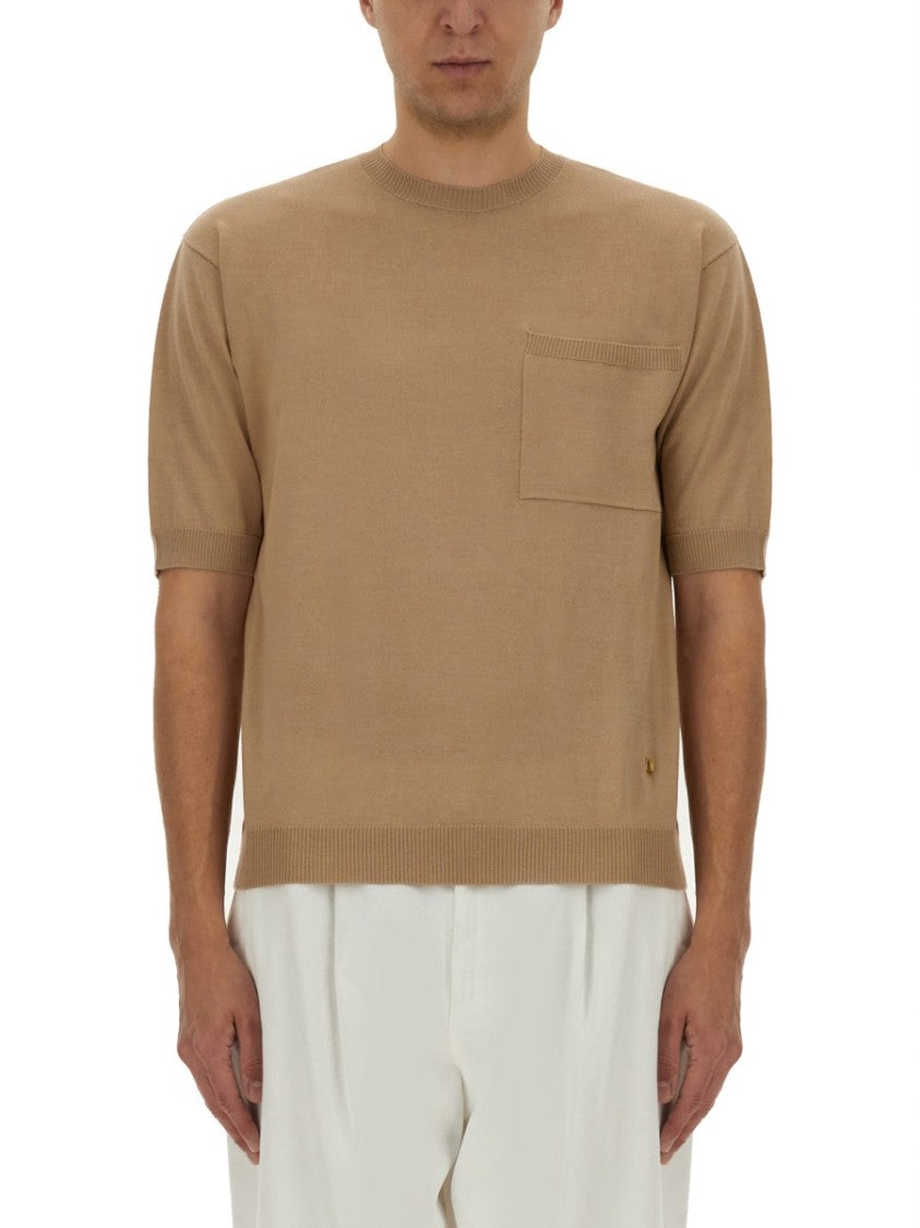 Relaxed Fit Wool And Silk Short-Sleeved Sweater