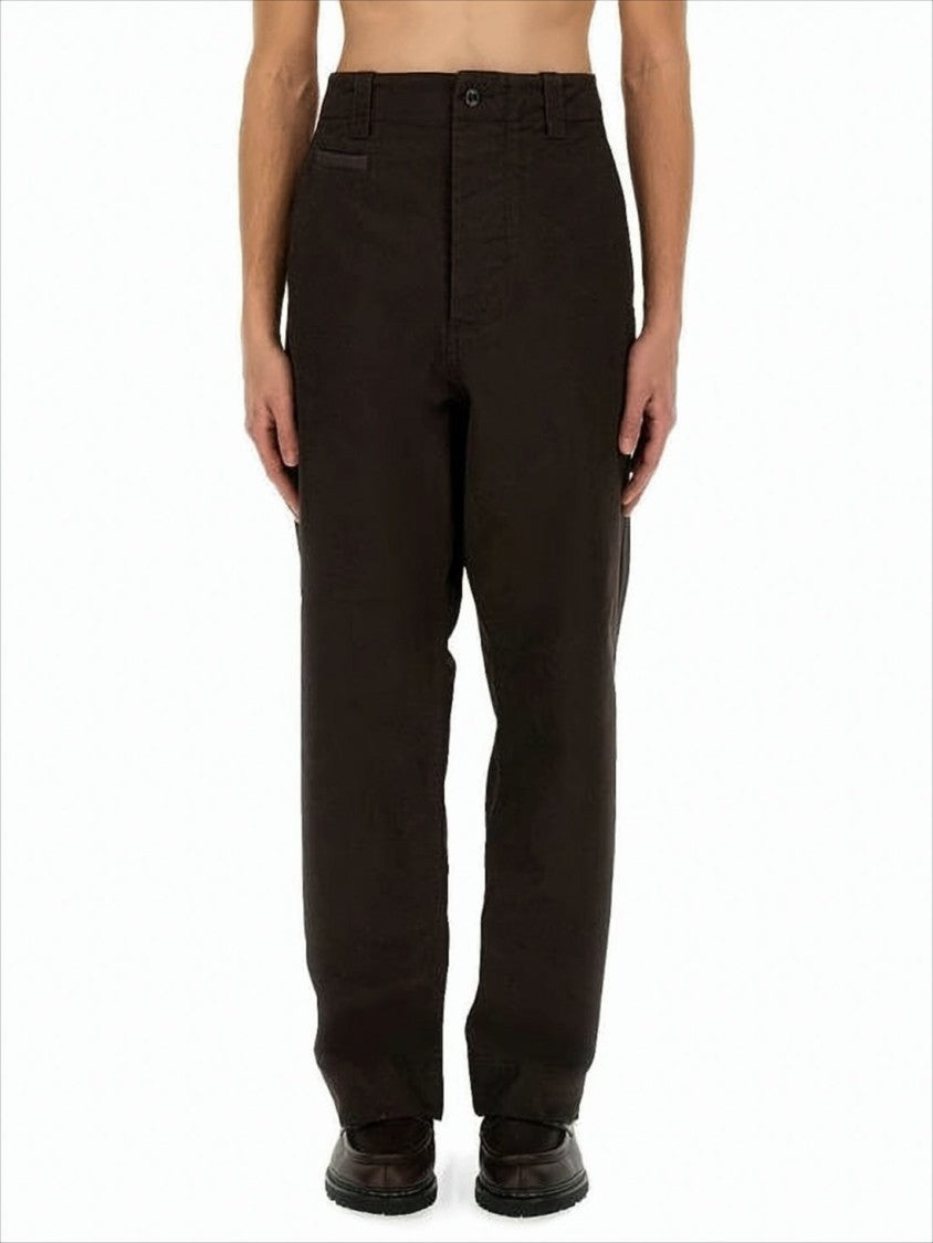 Minimalist Straight-Leg Pants With Mid-Rise Waist And Wide Silhouette