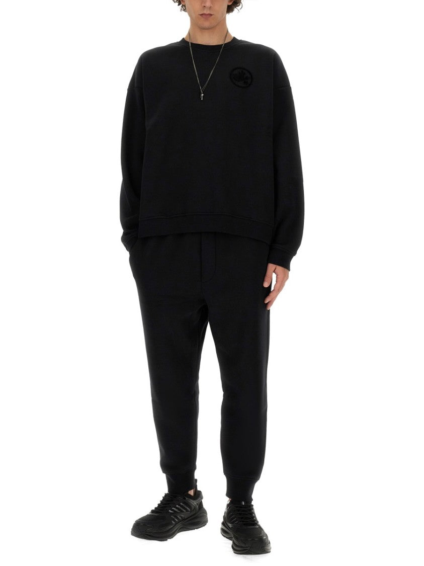 Black Sweatshirt With Crew Neckline