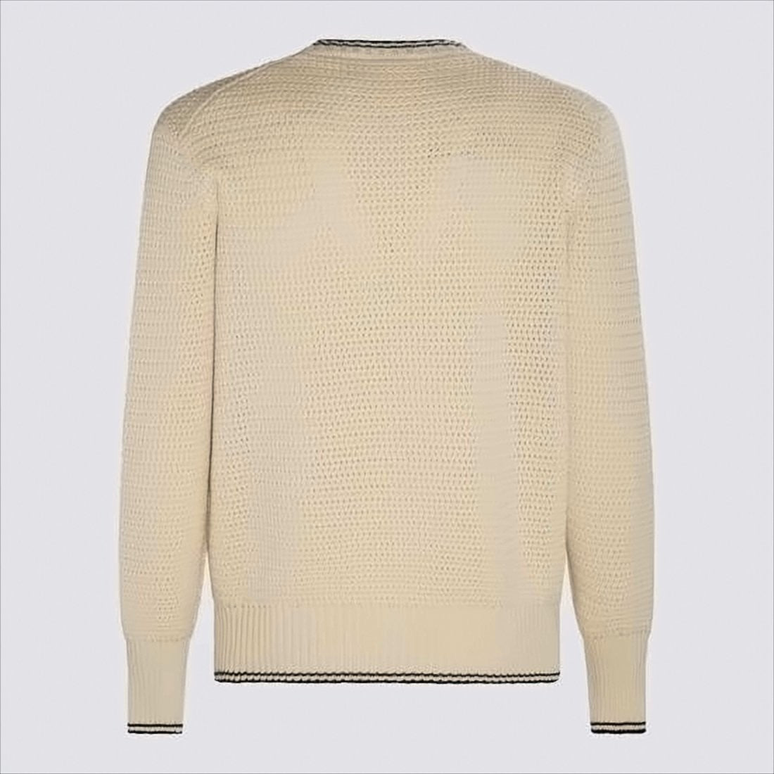 Textured Knit Sweater with Distressed Logo