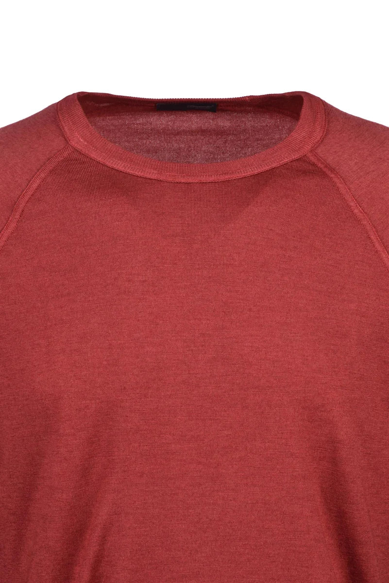 Merino Wool Crew Neck Sweater - Brown