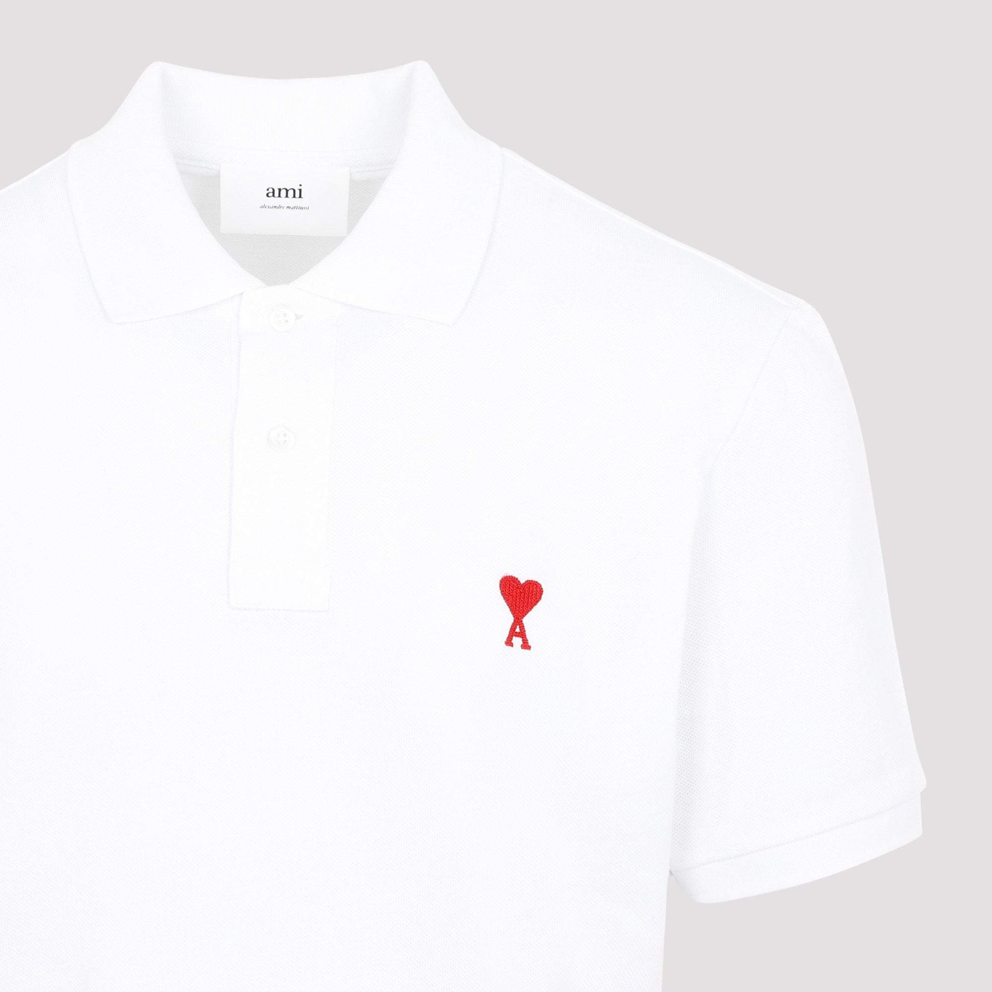 White Polo Shirt With Logo Embroidery