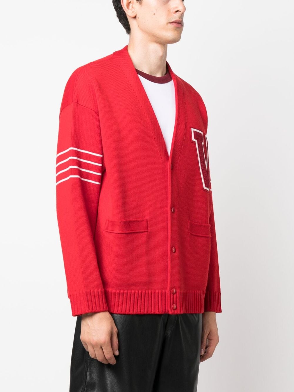 VLogo-Patch Wool Cardigan
