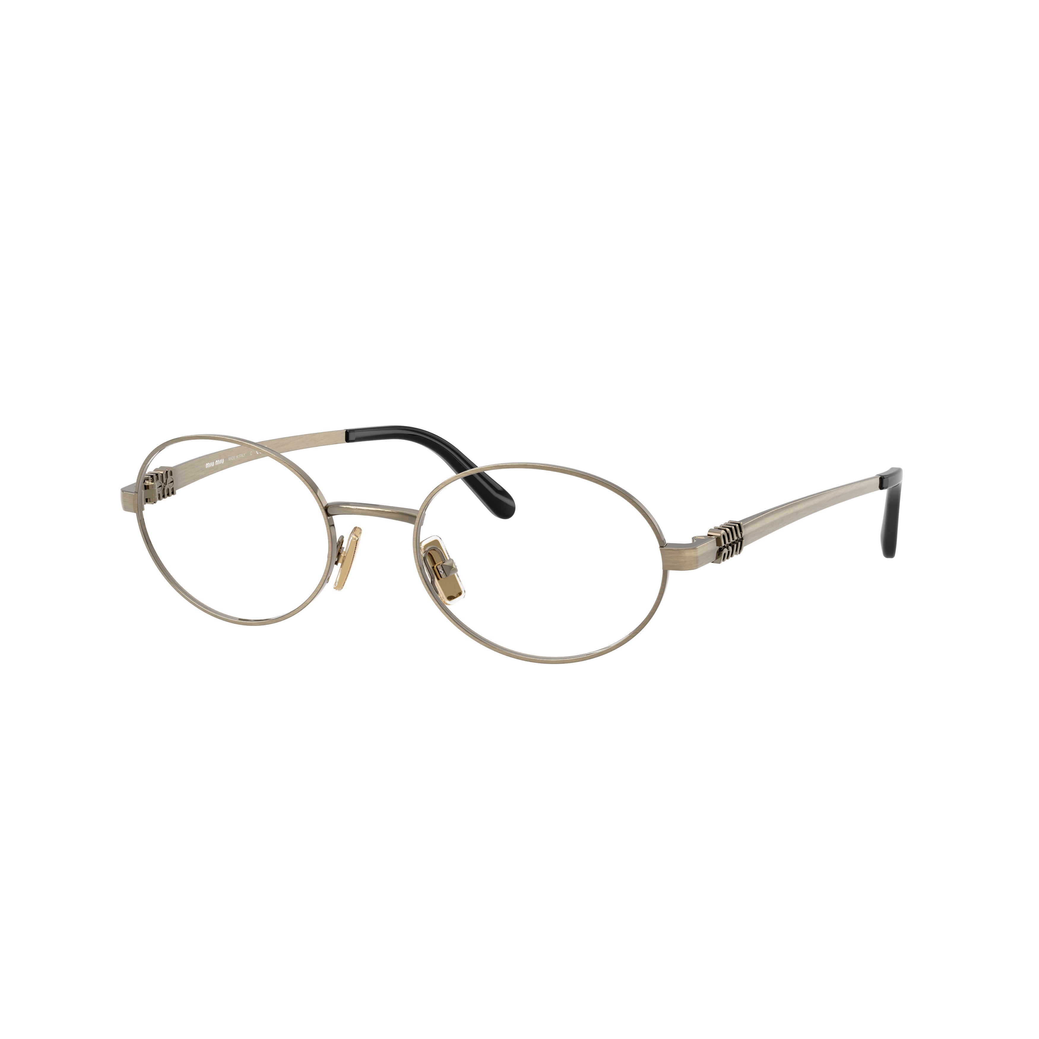 0mu 50zv Oval Gold Metal Frame Eyeglasses