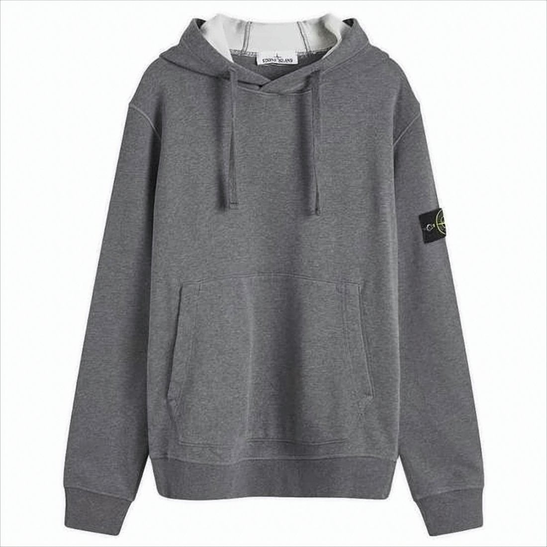 Mid-Grey Cotton Hoodie with Signature Patch
