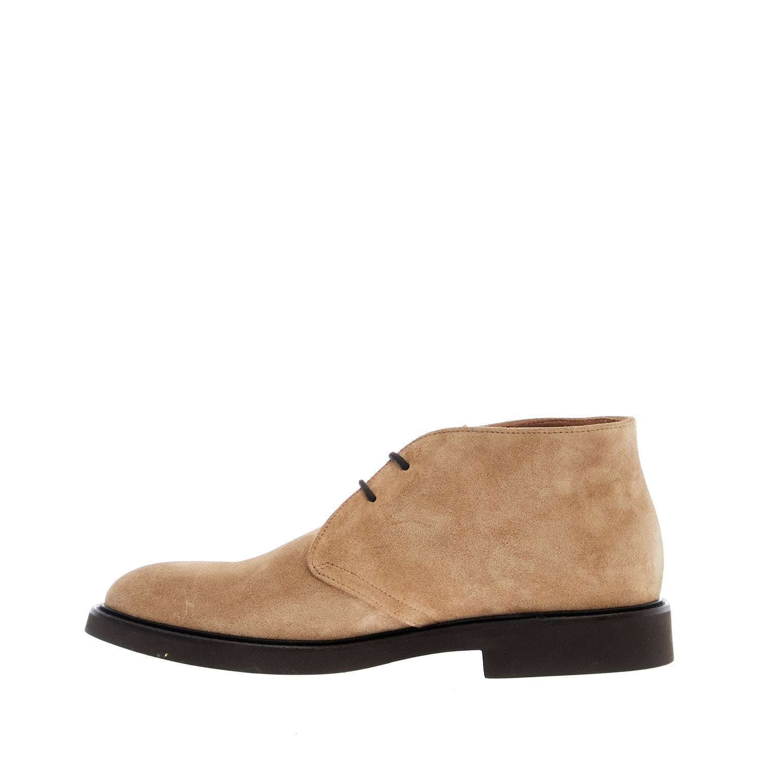 Beige Suede Leather Lace-Up Shoes