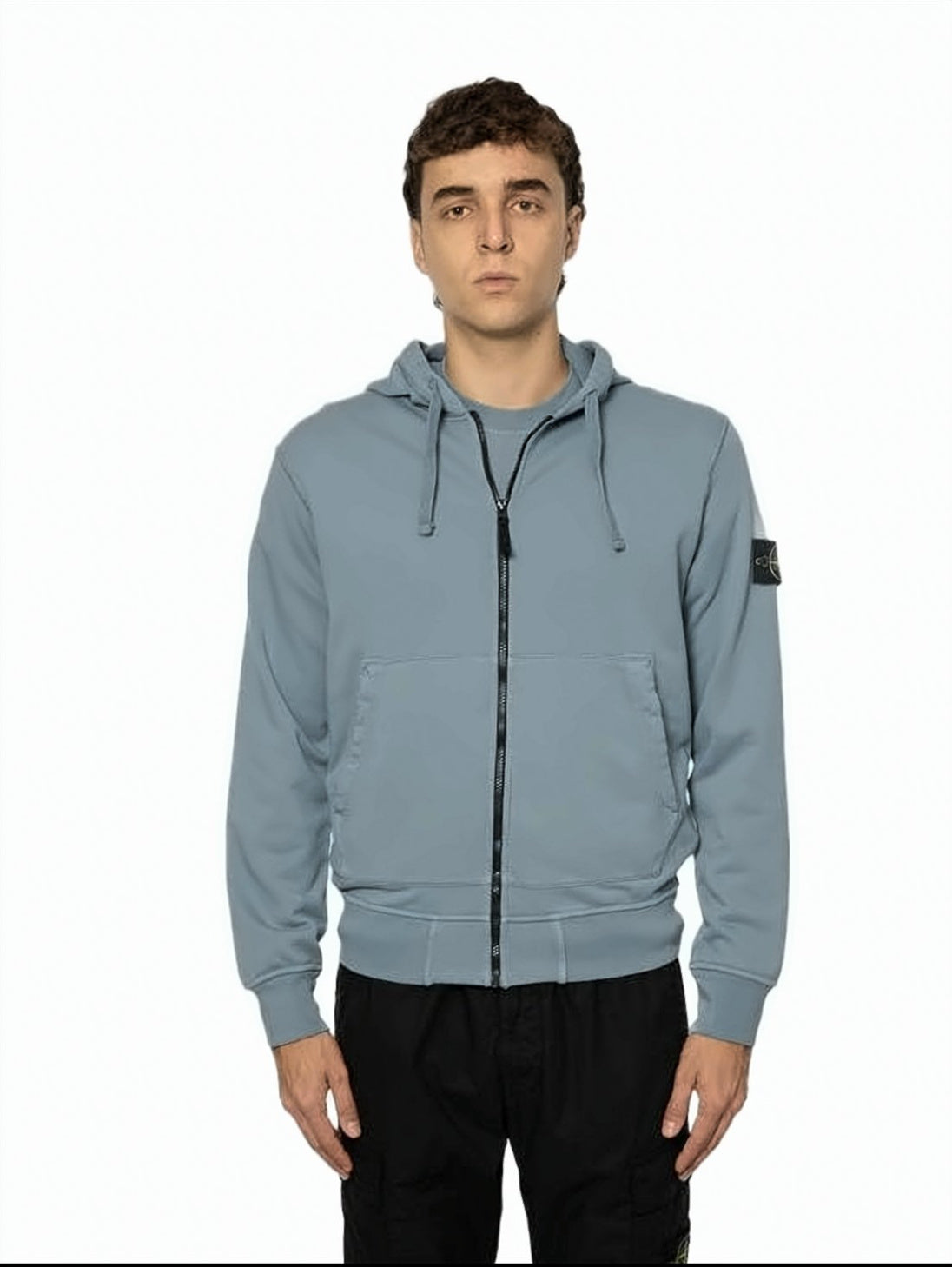 Zip-Up Hoodie with Drawstring Hood