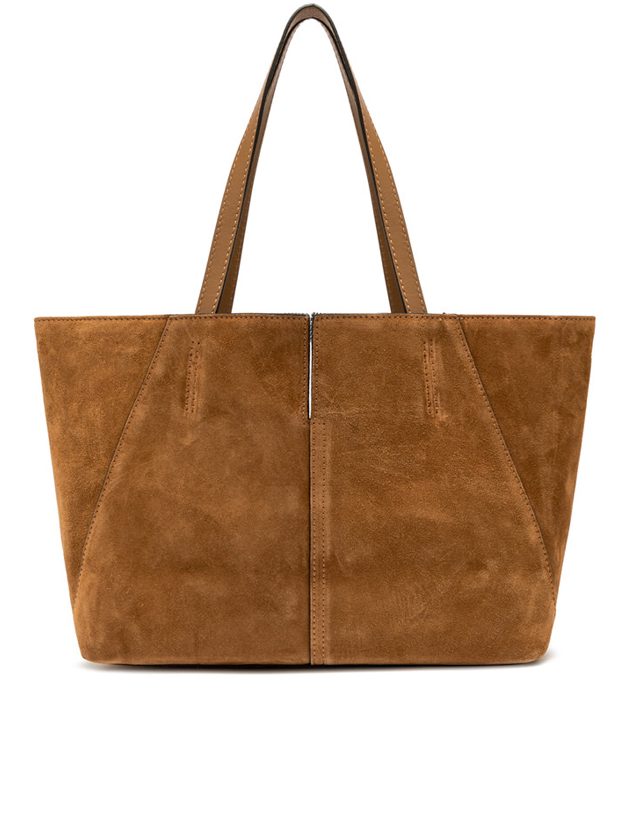 Maya Structured Brown Suede Leather Tote