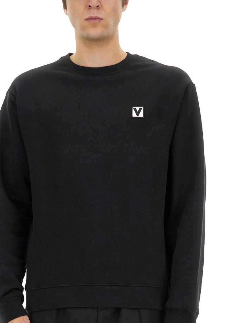 Cotton Crewneck Sweatshirt With Patch