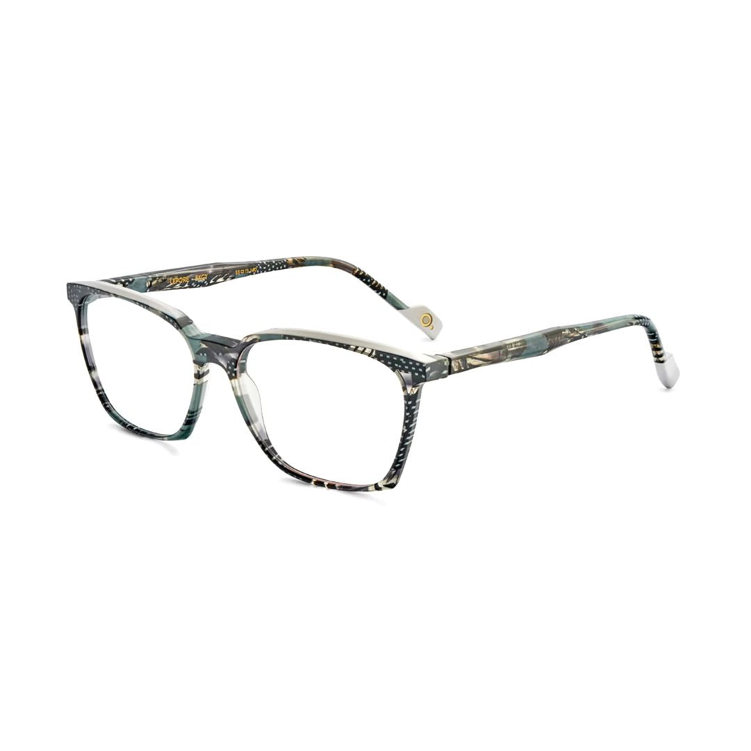 Lepore Square Frame Eyeglasses with Patterned Acetate