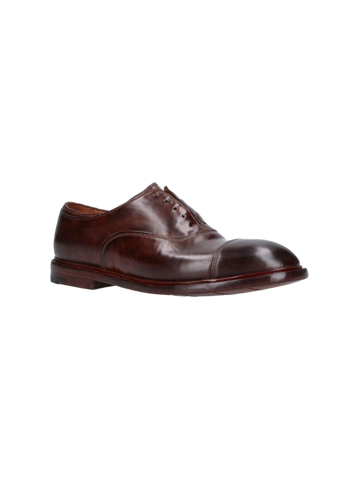 Brown Abner Worn-Effect Leather Derby Shoes