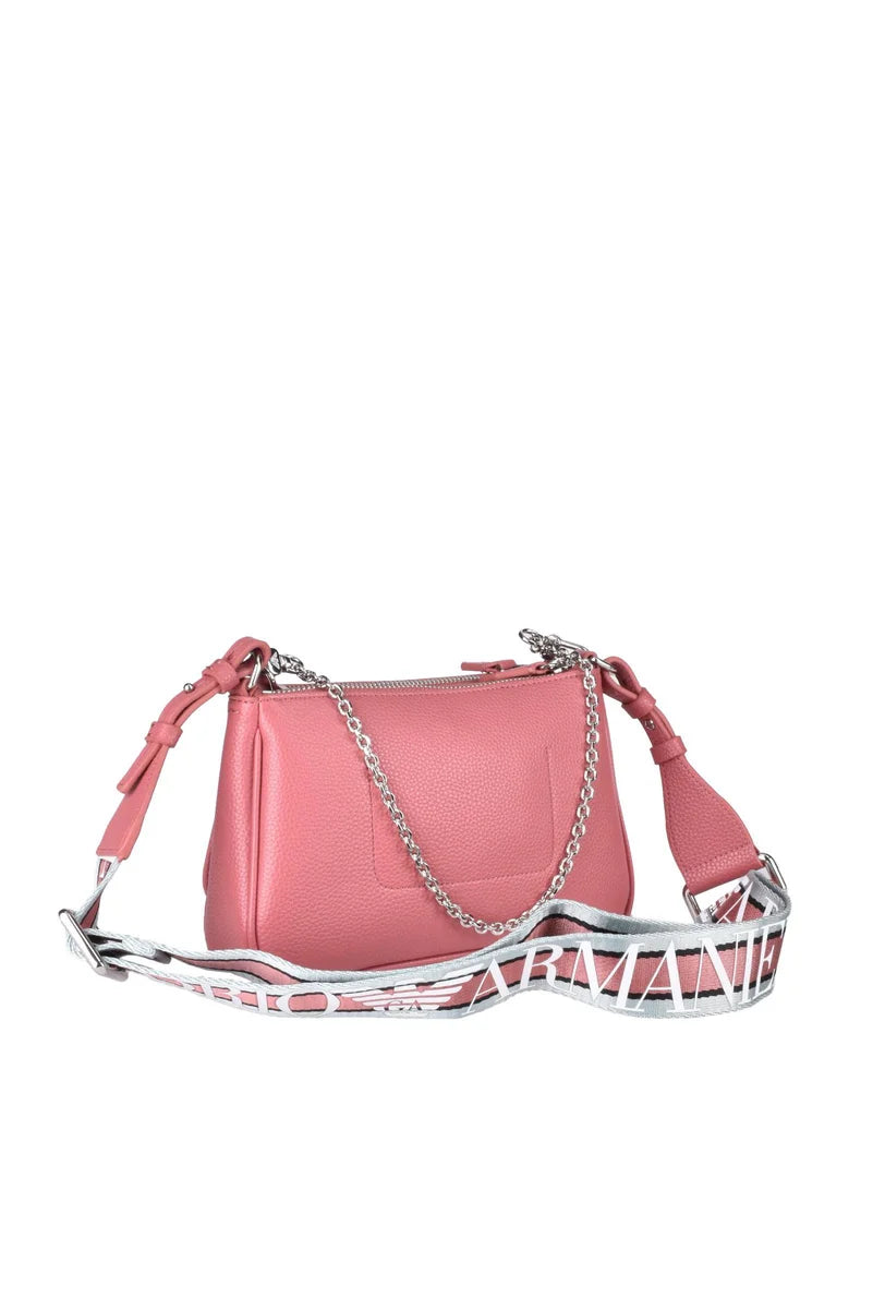Polyurethane Crossbody Bag - Pink