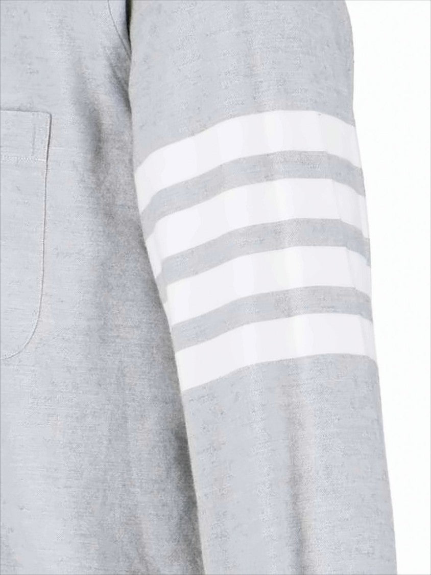 Classic Button-Down Long-Sleeve Shirt with Three-Stripe Detail