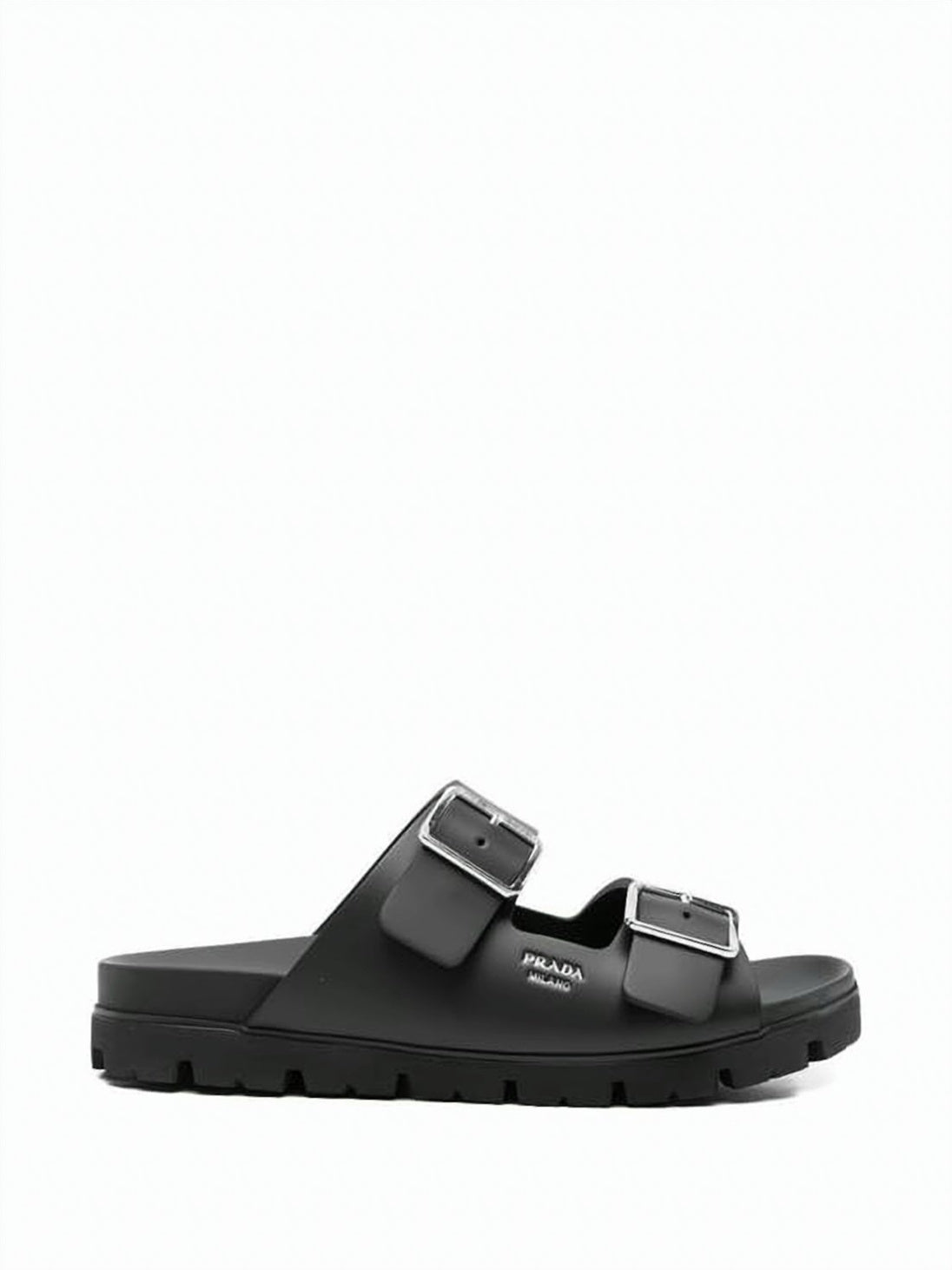 Black Rubber Slide Sandals