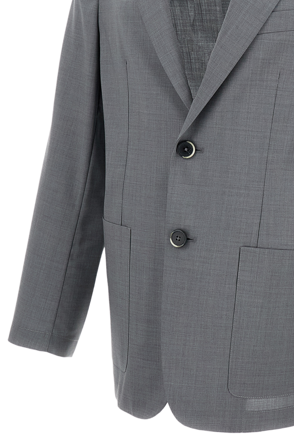 Single-Breasted Wool Jacket with Classic Fit