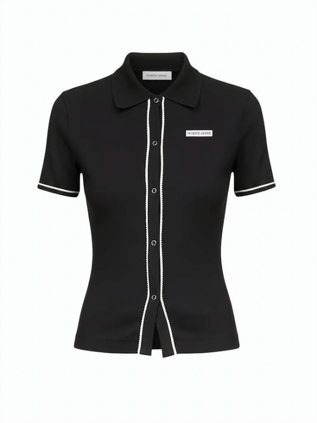 Fitted Black Polo Shirt with Contrasting Trim