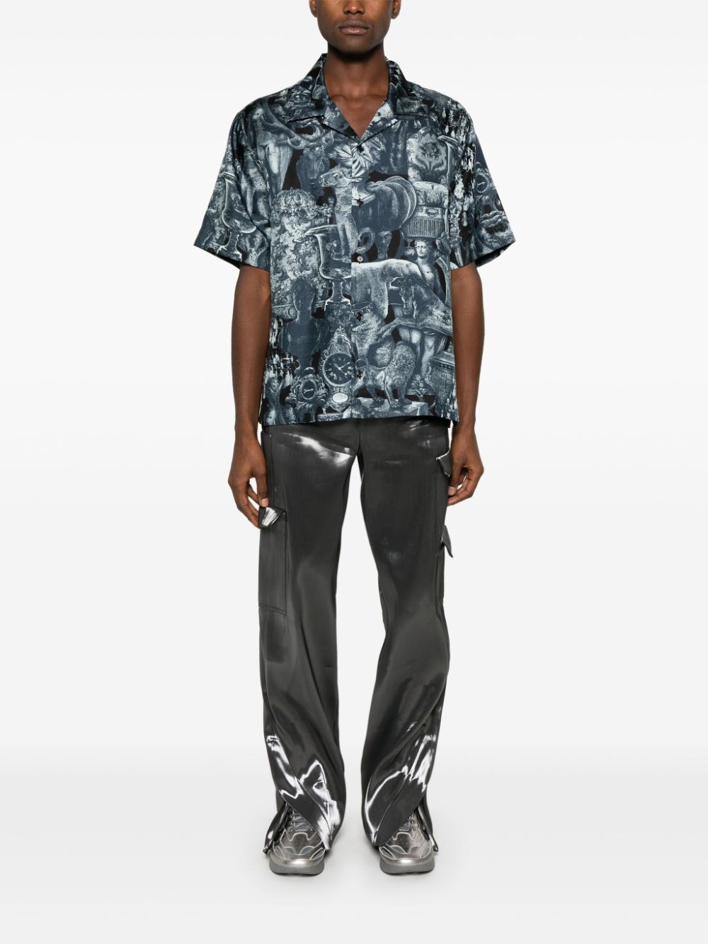 Indigo Blue Silk Shirt