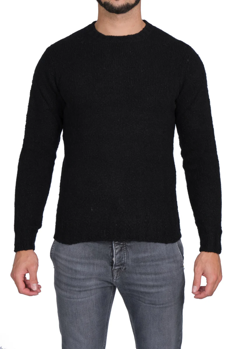 Timeless Black Merino Crew Neck Sweater