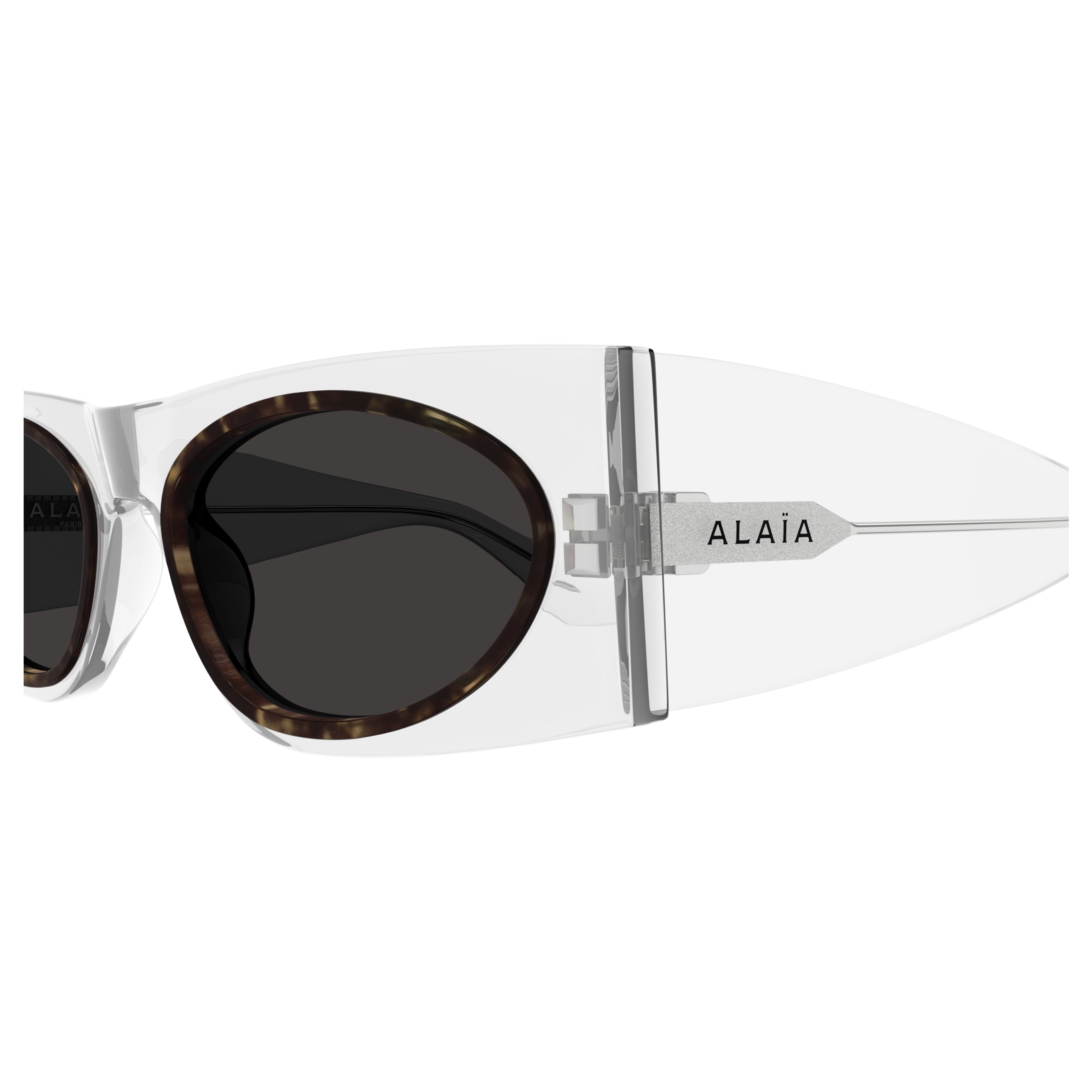 Aa0085s Angular Transparent Acetate Sunglasses with Tortoiseshell Detail