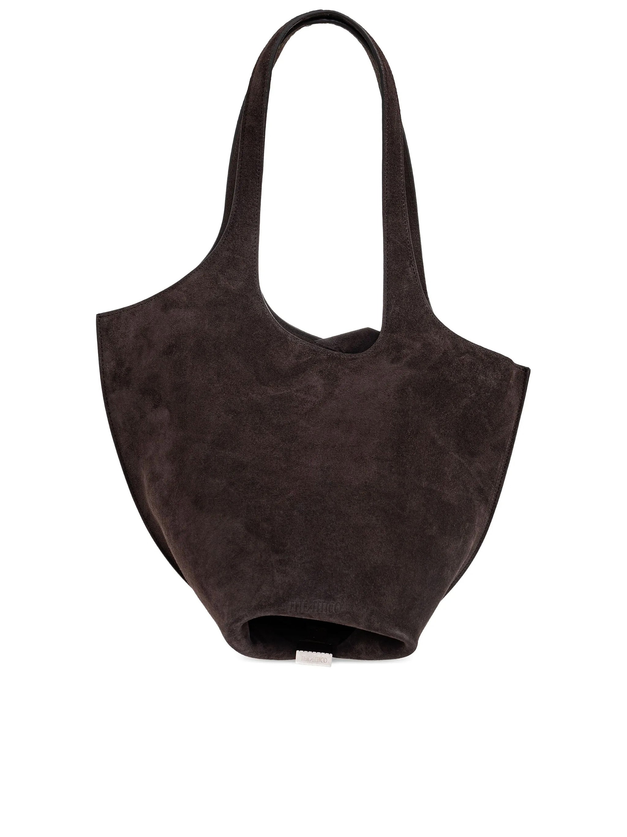 Brown La Scoop Medium Suede Shoulder Bag
